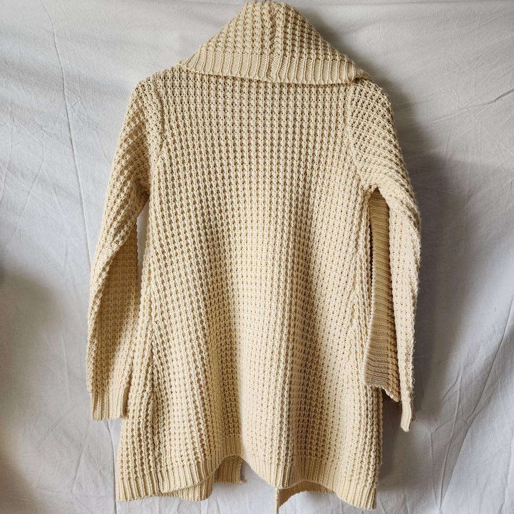 Chunky Knit Cream Open Front Cardigan/Sweater - Picture 5 of 9